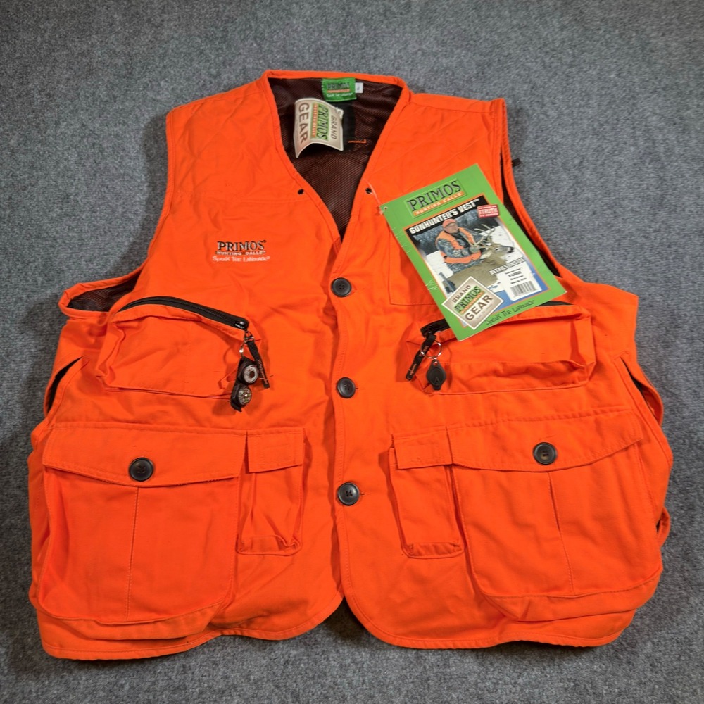 Primos Gunhunter's Vest Hunting Vest Mens XL Blaze Orange Vintage Waterproof